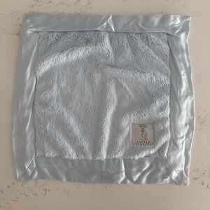 Little Giraffe Blue Luxe Security Blanket Baby Lovey Faux Fur Square 16" Mini